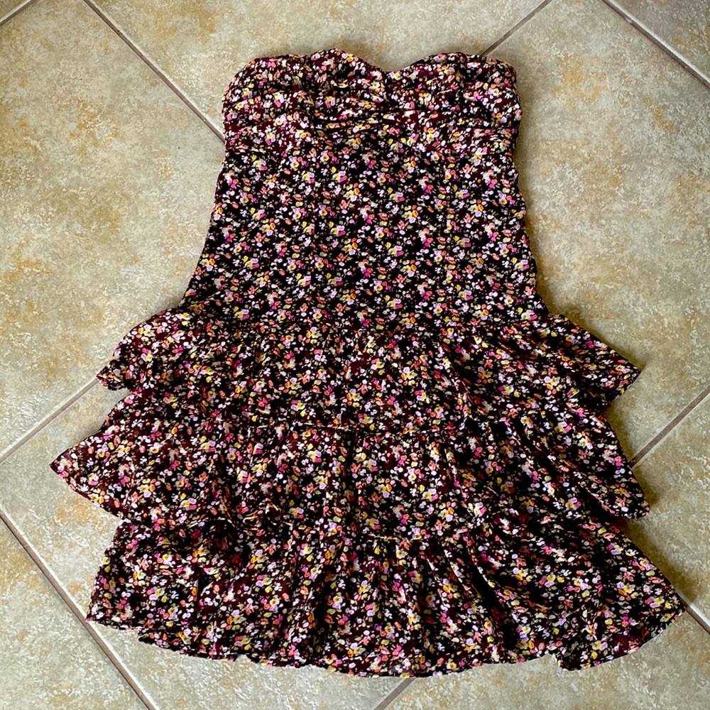 Express Size Small strapless floral dress